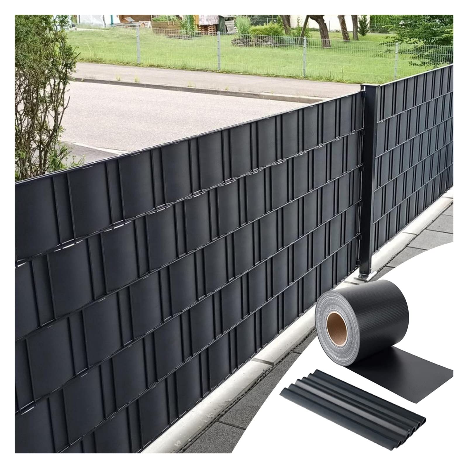 Brise-vue en PVC contre le vis-à-vis de terrasse et le vent avec clips
