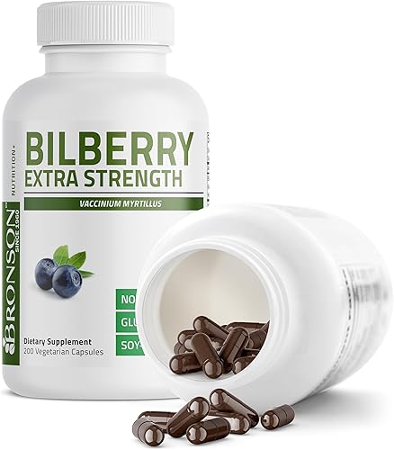Miniatura 4 de Bronson Bilberry Extra Strength 3000 mg por porción Vaccinium Myrtillus, promueve la salud ocular y apoya la visión saludable, sin OMG, 200 cápsulas