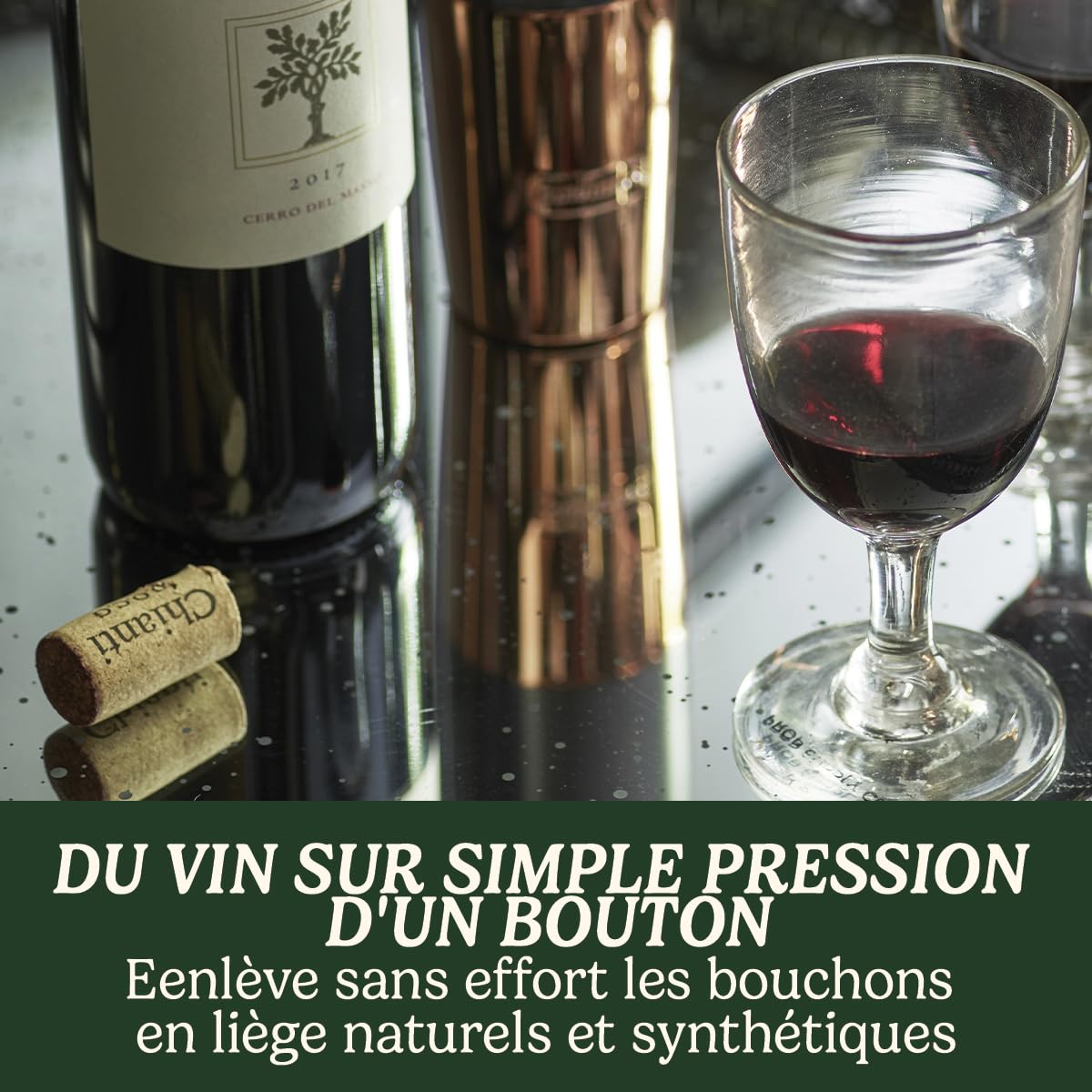Cuisinart Ouvre-bouteille automatique rechargeable avec scelleur sous vide | Ouvre-bouteille à vis en liège | Jusqu'à 80 bouteilles | Coupe-capsule intégré | Cadeau pour les amateurs de vin | Noir