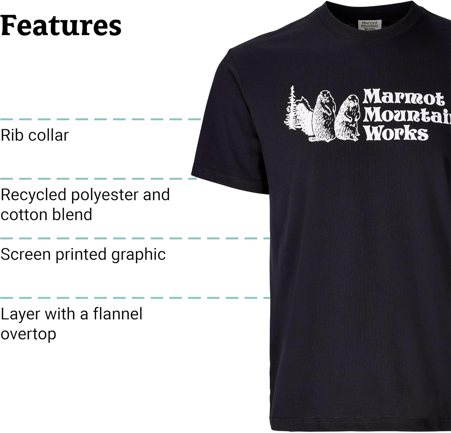 MARMOT Men's MMW Short-Sleeve Tee - Screen Printed Graphic on Soft, Breathable, Eco-Friendly Cotton/Poly Blend - Image 5