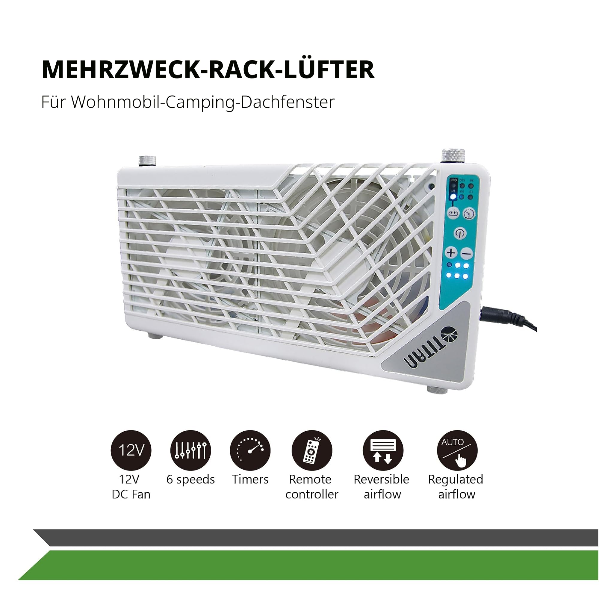 Titan TTC-SC21/ V4 Fenster-Doppellüfter 2x140mm mit Fernbedienung, für Wohnmobil