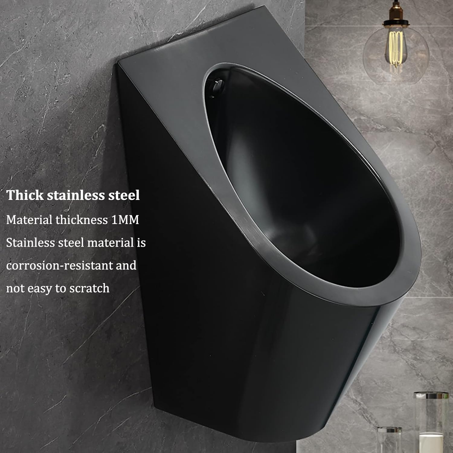 Universal Flushing Stainless Steel Urinal,Infrared Automatic Induction Wall-Mounted Men's Urinal