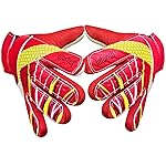 Jalunth Kids Youth Soccer Goalkeeper Goalie Gloves Boys Girls Goal Keeper Field Player Glove Ages 9-10 Years Old Anti-Slip Latex Palm Soft Pu Hand Back Size 7 Red