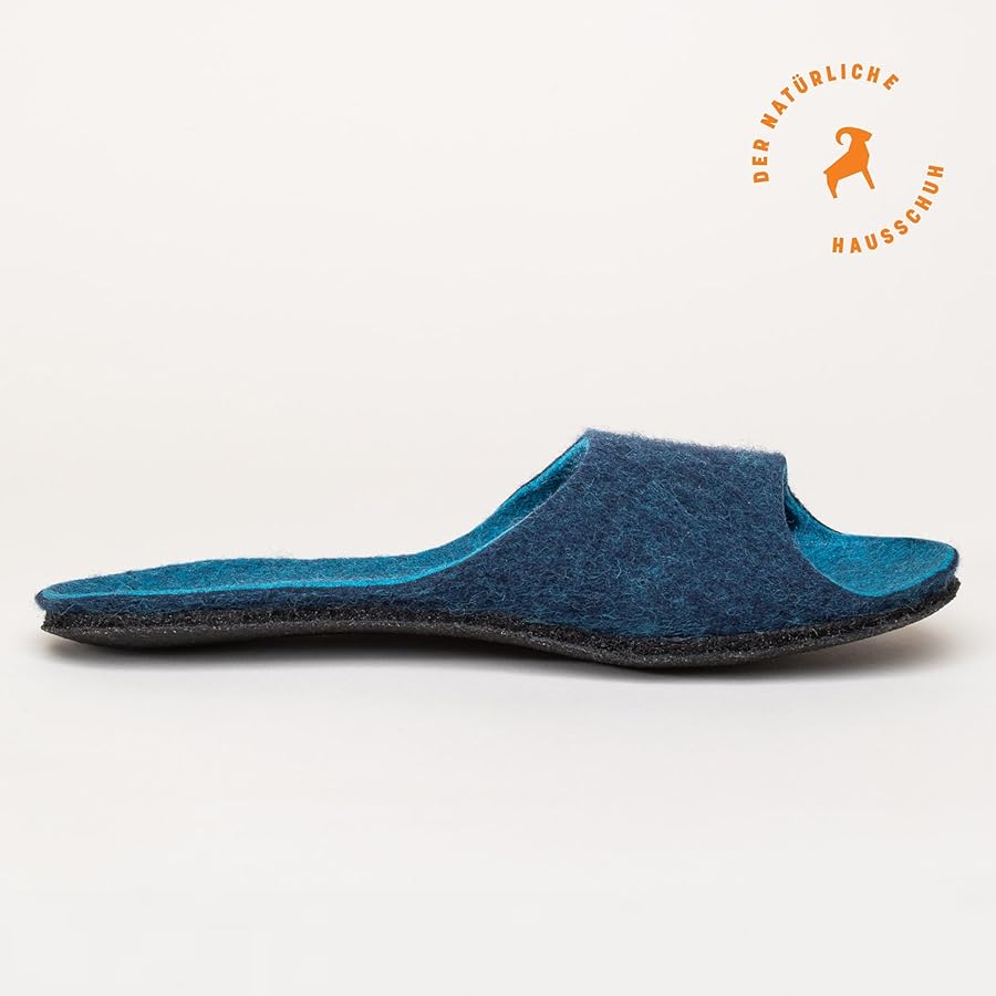 Magicfelt Sandalias De Fieltro ST 722 Para Mujer, Lana Merino Natural De Dos Colores, Zapatillas Con Suela Anatómica Antideslizante, Zapatillas De Fieltro Unisex, Verde Oscuro, 36 EU