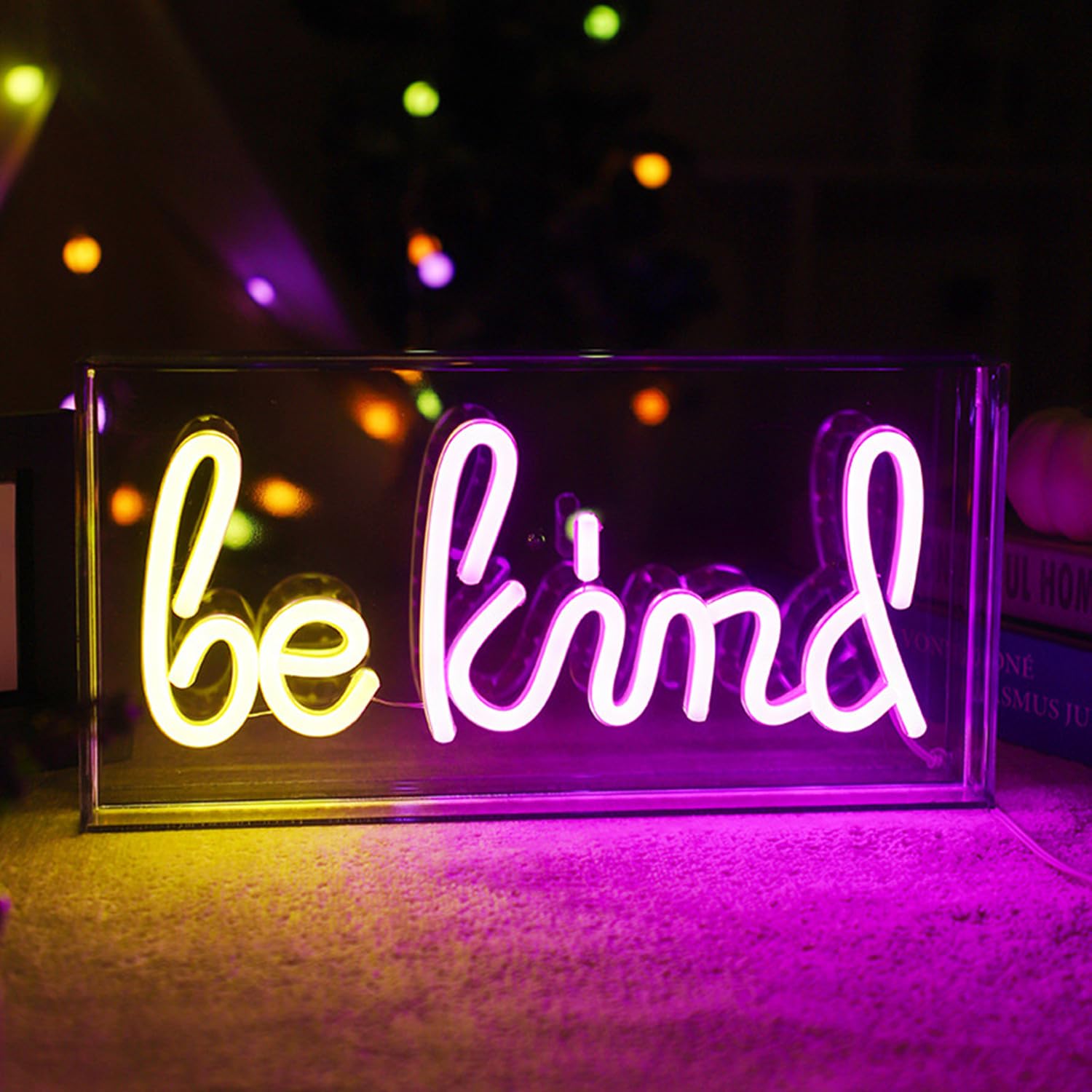 Be Kind Neon Light Sign,3D Standable Neon Marquee Letters Sign for Girls Room Decor Home Bedroom, Pub, Hotel, Beach, Cocktail, Man Cave Gift,USB Powered Warm White 11.8"*5.9"*1.7"（Pink）