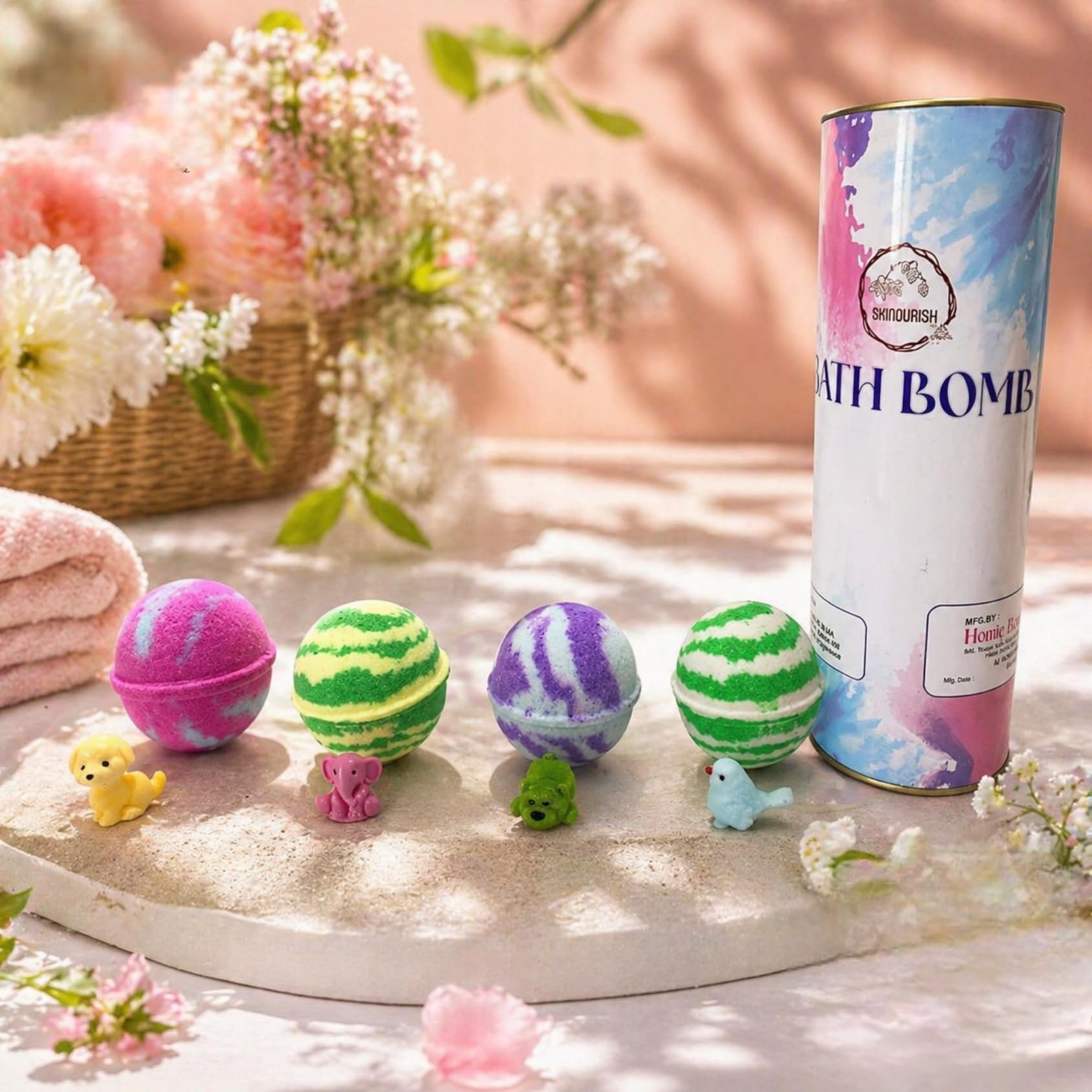 Natural Relaxing Bath Bomb Set with Surprise Toys for Kids & Adults | Moisturizing Fizzy Bath Bombs | Handmade Scented Bubble Bath Balls | Spa Gift Set for Women, Kids Birthday Gift Pack of 4-image-30