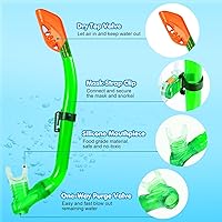 Vista 4 de Juego de esnórquel para niños, máscara de esnórquel con parte superior seca, equipo de esnórquel antivaho, antifugas, juego de esnórquel para niños