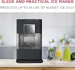 Frigidaire Gallery Countertop Crunchy Chewable Nugget Ice Maker, 44lbs per Day, Auto Self Cleaning, 14.6" D x 10.0" W x 16.5" H (Black)