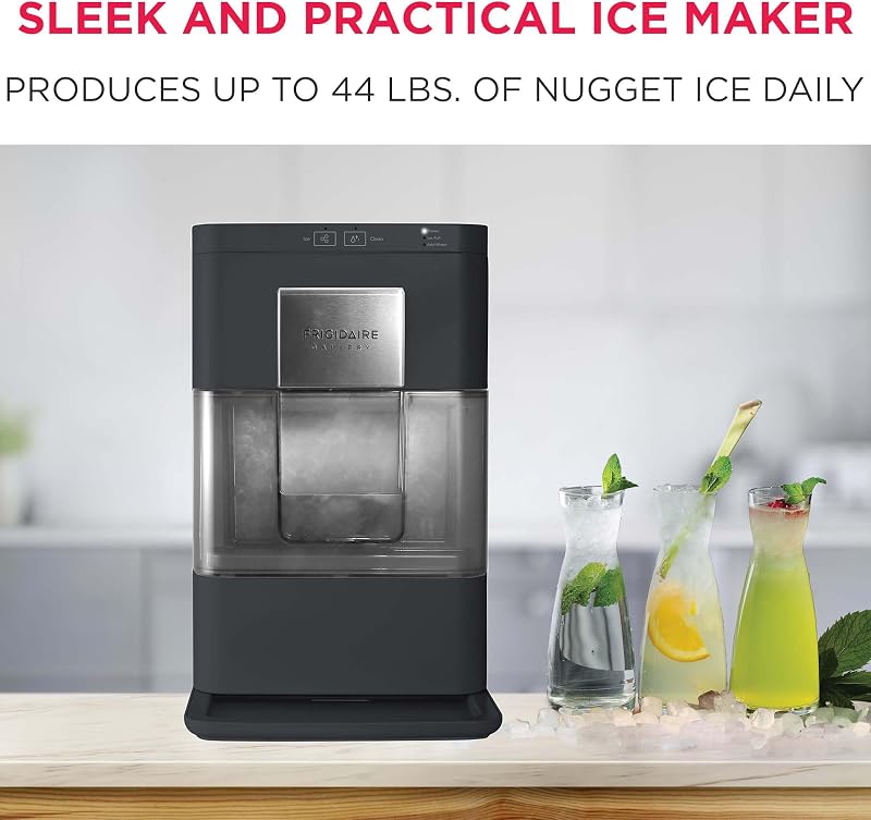 FRIGIDAIRE Gallery Countertop Crunchy Chewable Nugget Ice Maker, 44lbs per Day, Auto Self Cleaning, 2.0 Gen, Black image 3