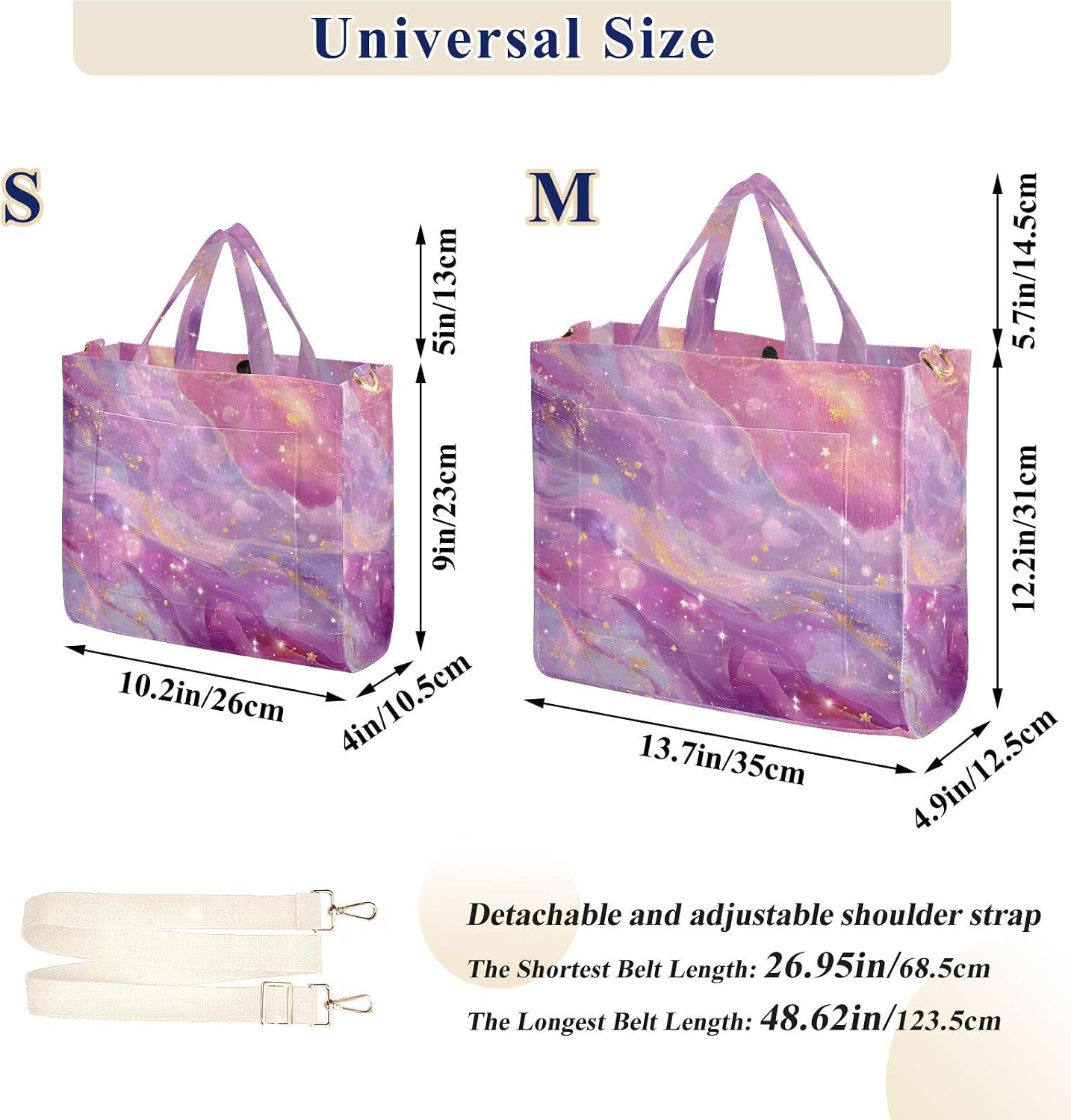 MNSRUU Corduroy Tote Bag for Women, Rose Violet Liquid Marble Tote Bag with Compartments Crossbody Bag Hobo Handbag Women's Satchel Tote Shoulder Bag for Shopping Work Travel