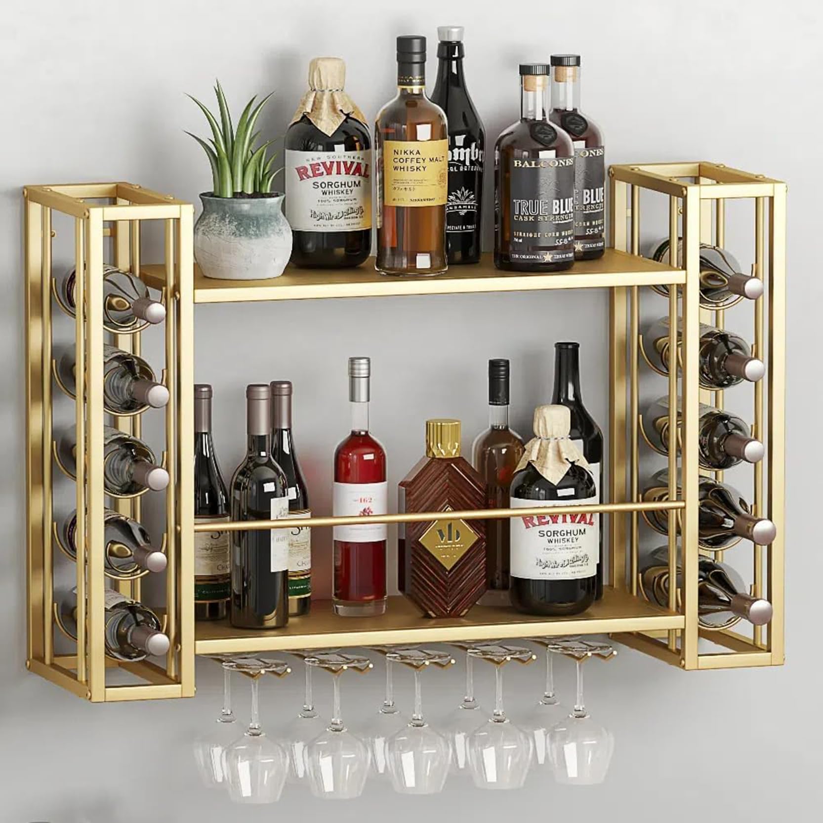 Porte-bouteilles muraux pour bar à domicile et salon moderne