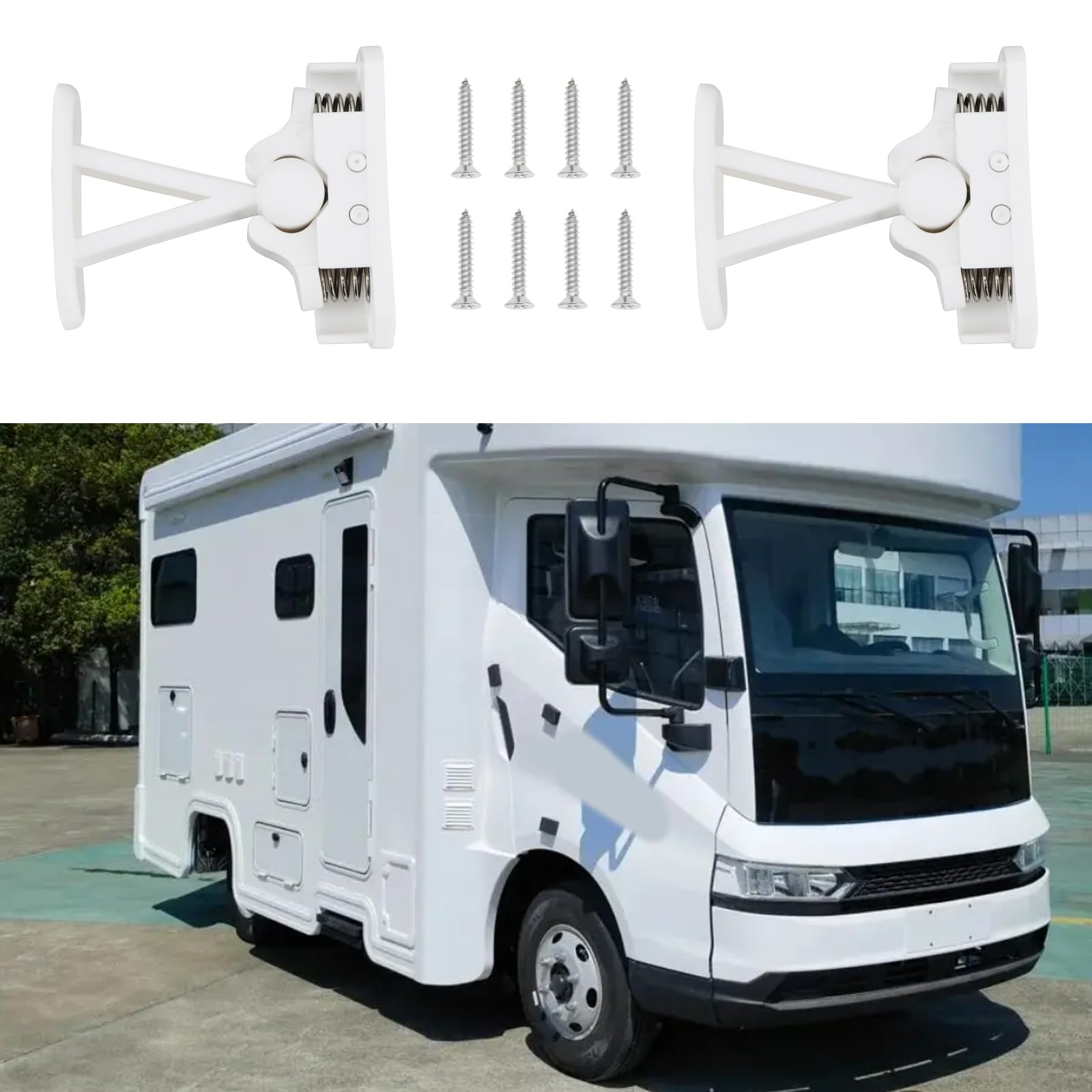LT Easiyl 2 PCs RV Door Retainer Catch T Type RV Door Stop Compatible with Elddis Compatible with Coachman CDR6 75x71x57mm Hole Center Spacing 60mm/40mm - Image 3