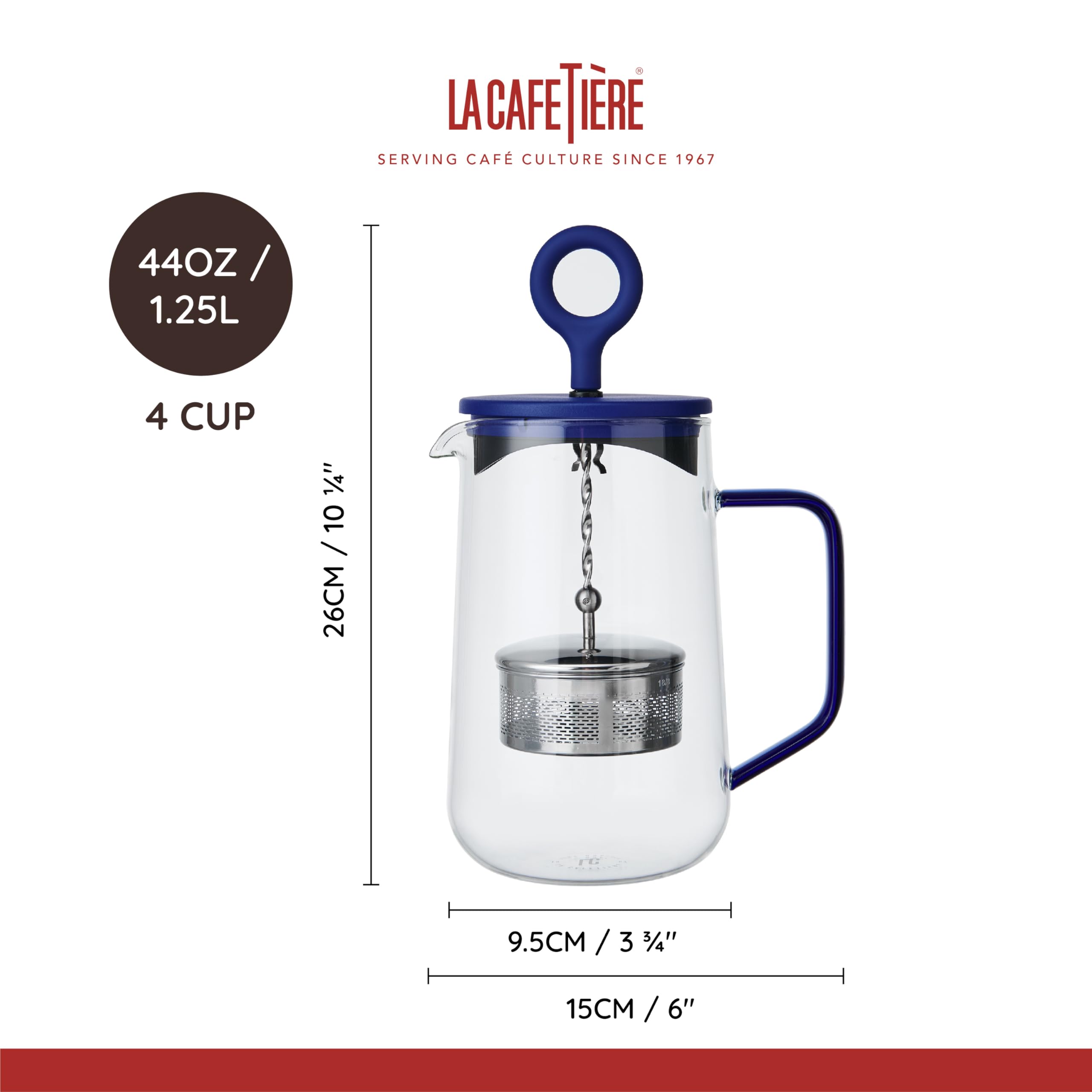 La Cafetière Gyro Spinfuser Teapot Blue Colour, 4 Cup - Image 2