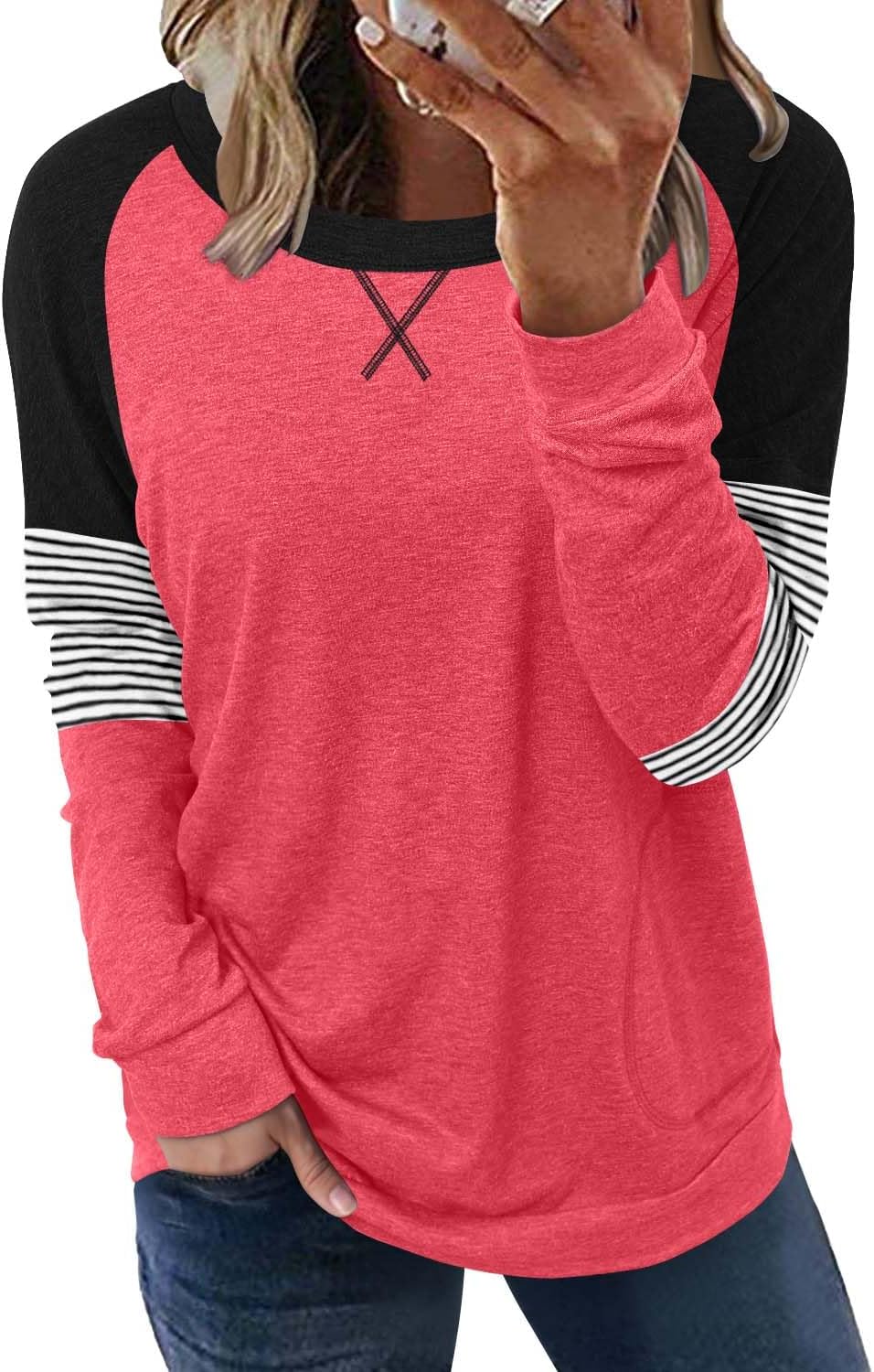 onlypuff Long Sleeve Shirts for Women Fall Fashion Tops Clothing