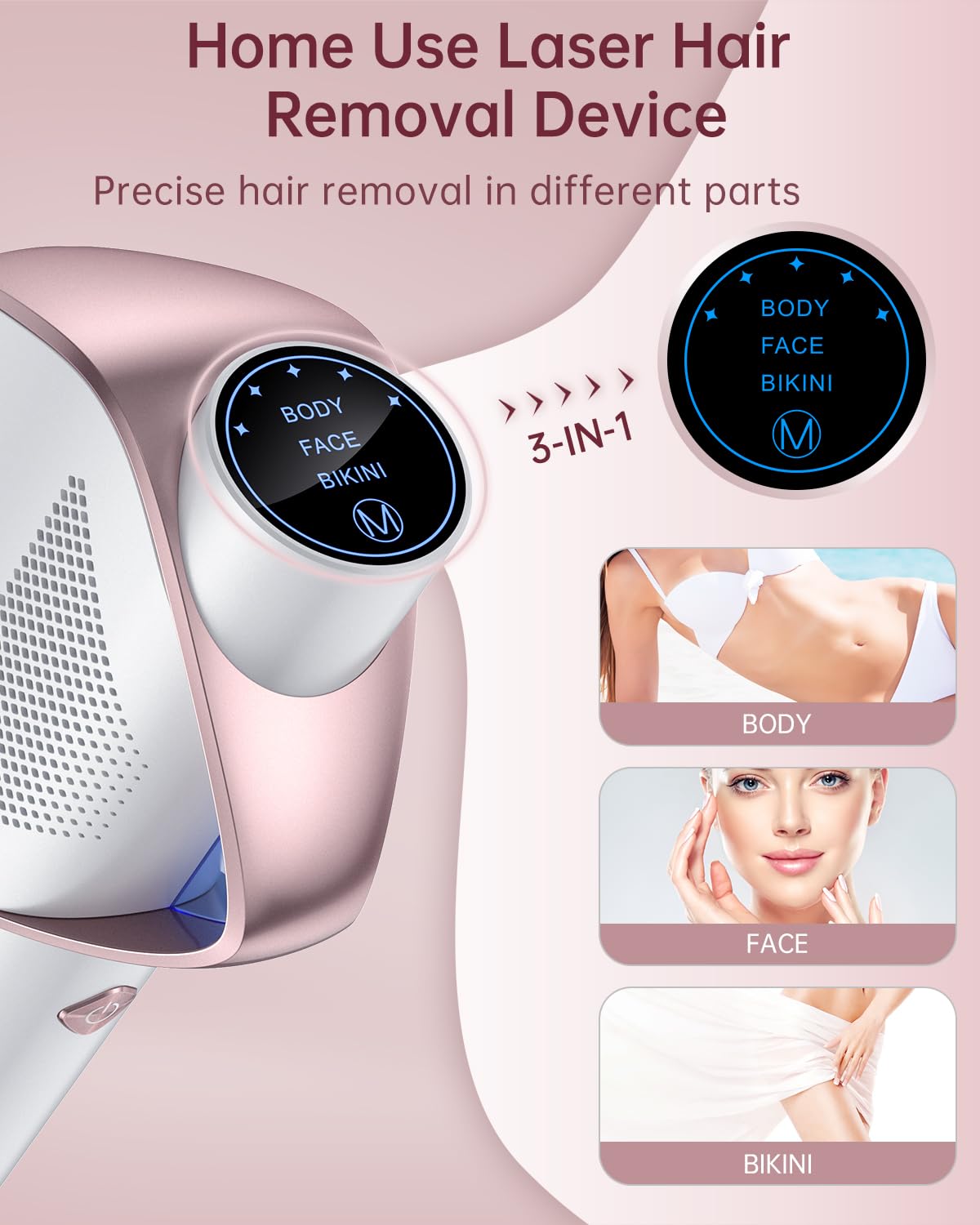 19.8J Epilatore Luce Pulsata con 0,8s Ultra-Flash IGBT, Flash Infinito, 600NM Depilazione Laser per Donne, Viso, Corpo, Bikini
