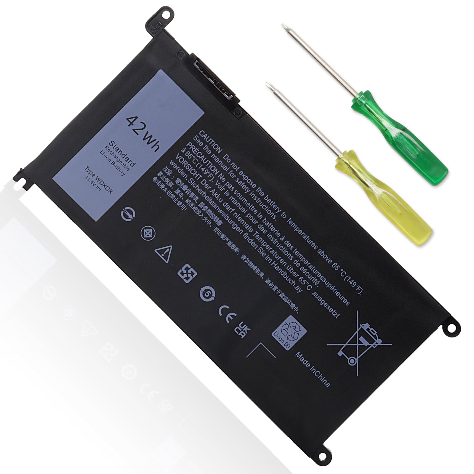 JIMACRO WDX0R Bateria kompatybilna z Dell Inspiron 13, 15, 5000, 7000, Series 5570, 7579, 7570, 7378, 5567, 7573, 5565, 5379, 5378, Latitude 3490, 3590, 3340, 3400, 333400, 333400, 33378, 78 39 0 390