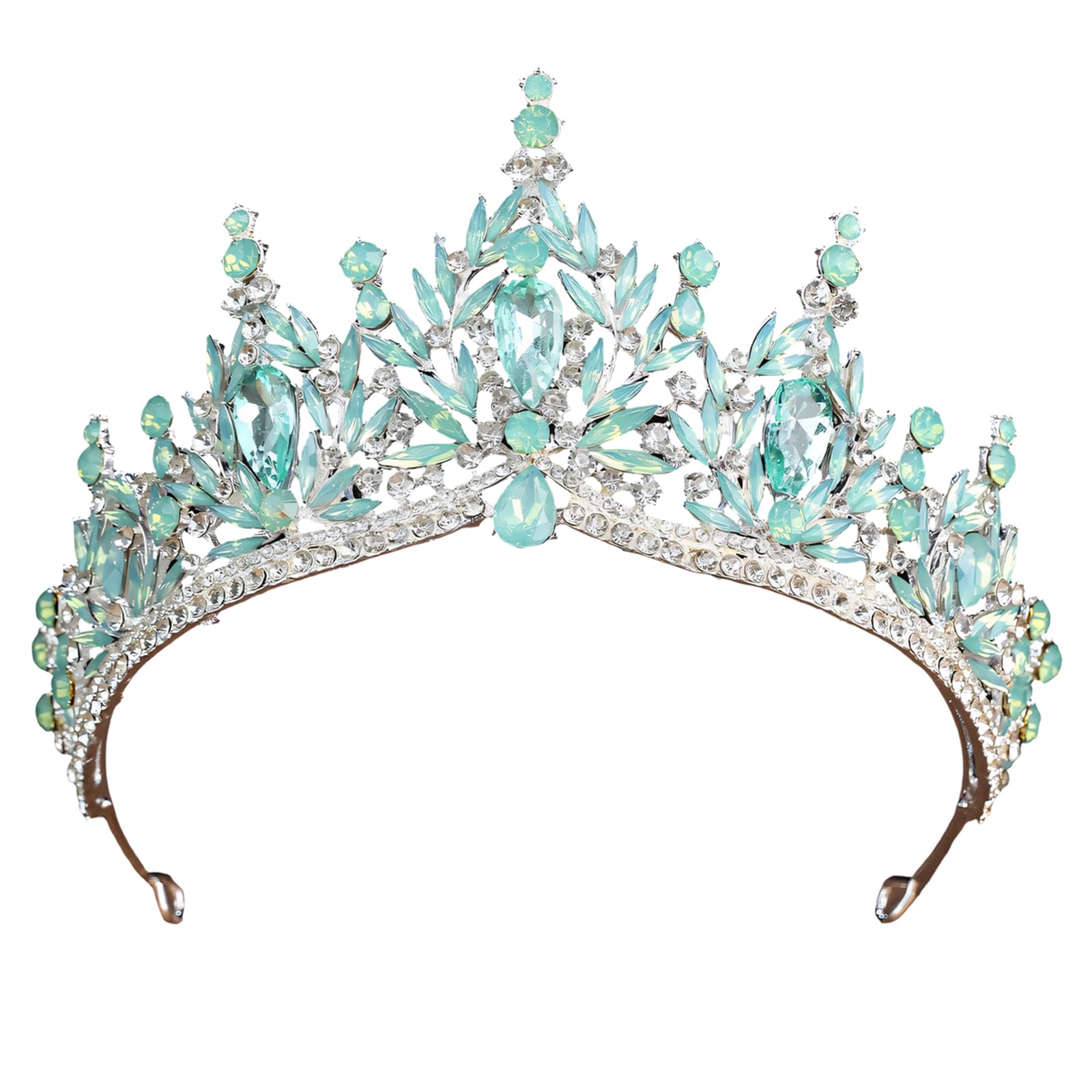 Elegantes tiaras de cristales portátiles para novia, coronas de princesa plateadas, accesorio para el pelo para bodas y concursos artísticos