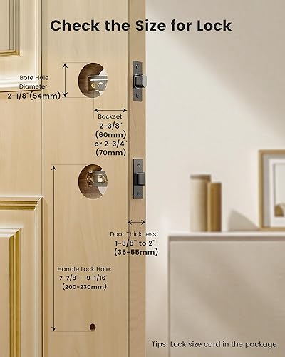 Miniatura 8 de Cerradura inteligente con asa, cerraduras inteligentes WiFi integradas para juego de puerta delantera, cerradura de puerta de entrada sin llave con