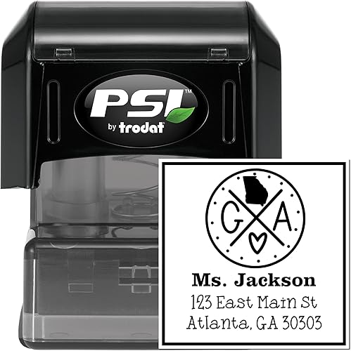 Miniatura 377 de Texas State Love - Sello de dirección cuadrado, uso con almohadilla de sellos, sello de correo de Texas, tamaño 1-5/8 pulgadas Manija