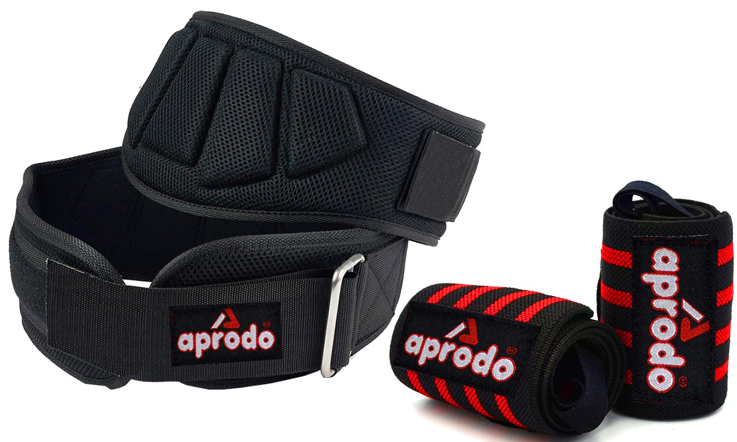 Aprodo Fitness Combo Power Nylon Weightlifting Belt with Wrist Support (1 Pair) for Men and Women (Black RED Combo, X-Large 40 - 44) (B08V54F71R) Amazon Price History, Amazon Price Tracker