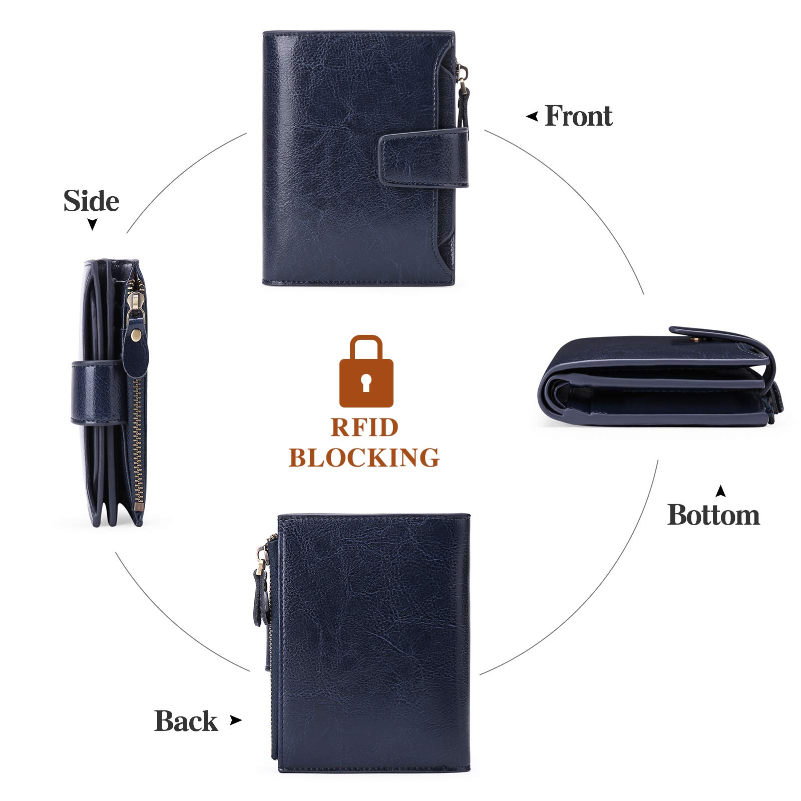 SENDEFN Portafoglio Donna in Pelle Vera Piccolo Portamonete Cute con Cerniera 14 Carte Portafoglio Donna Pelle con Tanti Scomparti