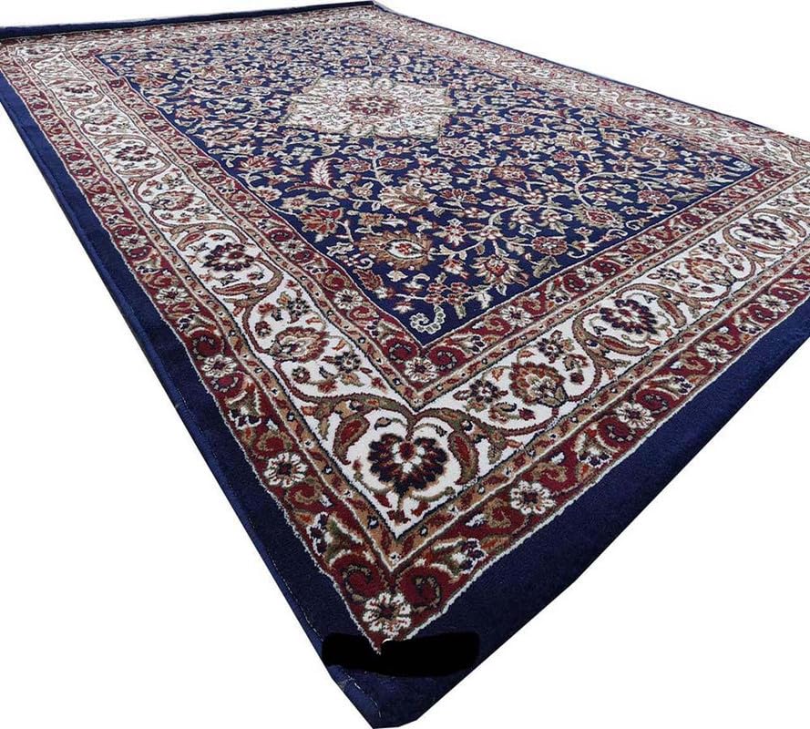 Image of Thick n Soft Acrylic Carpets for Home Living Room Bedroom with 12 MM Pile Height Thickness 4 Feet x 6 Feet Blue Colour