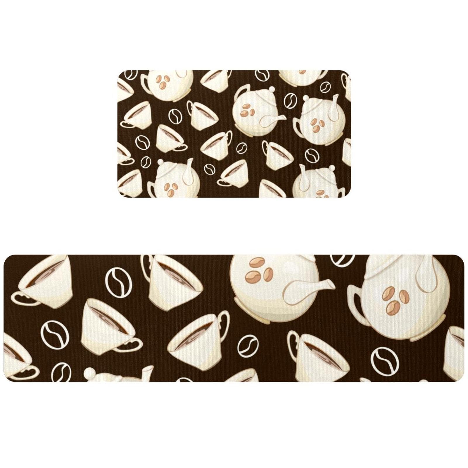 Alfombrillas de cocina de porcelana para tetera y taza de té alfombra lavable pack de 2