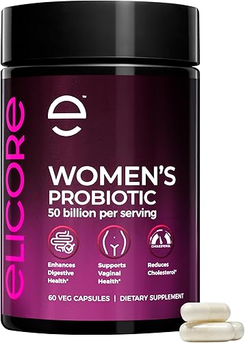 Probióticos para mujeres 50 mil millones de UFC - Lactobacillus para la salud digestiva y vaginal - Sin OMG, mezcla sin gluten con tecnología
