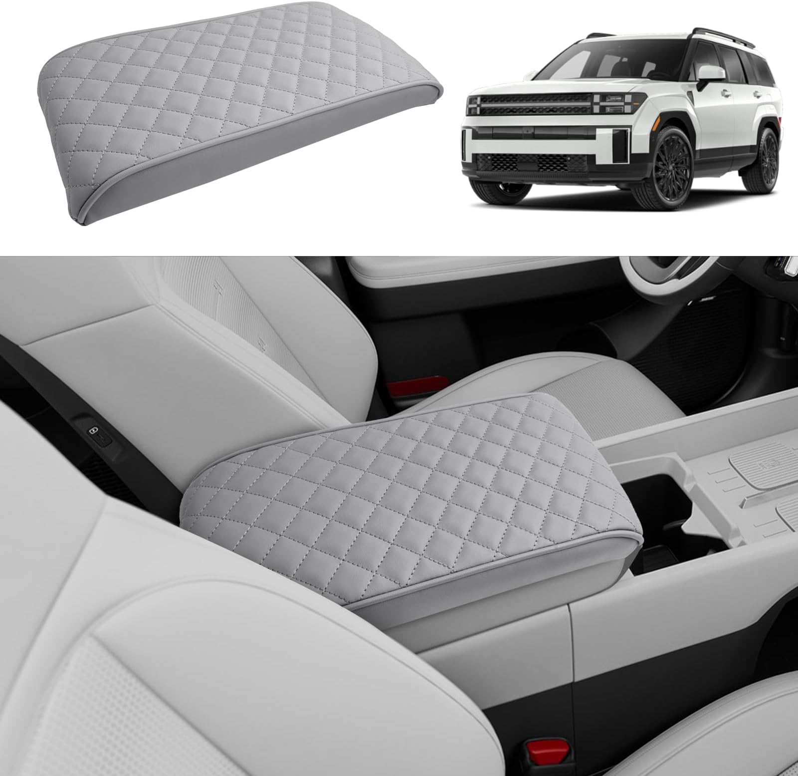 CDEFG Compatible with 2024 Hyundai Santa Fe Center Console Cover Compatible with 2024 Hyundai Santa Fe MX5 Accessories Armrest Cover 2024 Santa Fe Middle Console Pad Seat Box Cover