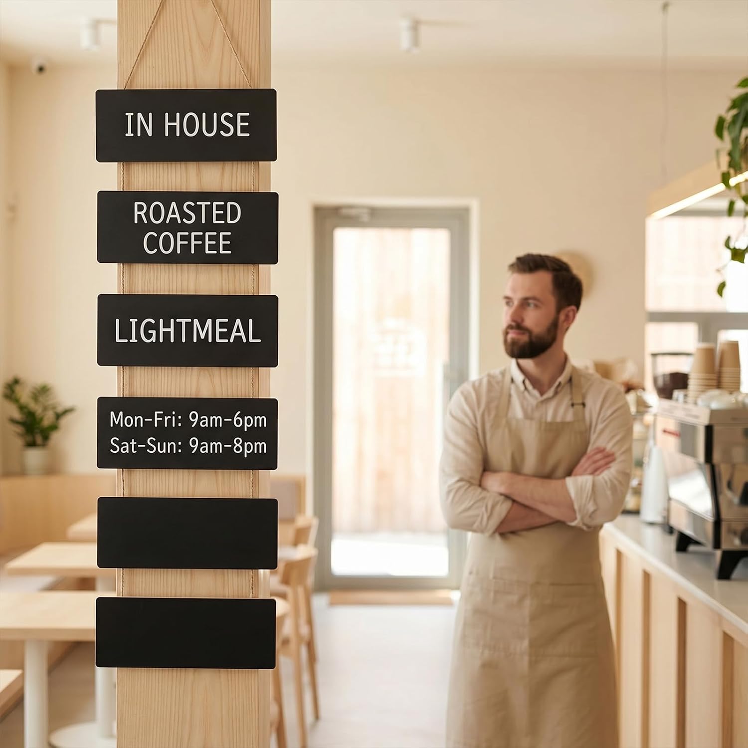 2 Sets Double Sided Hang Chalkboard Sign Decorative Wooden Message Board