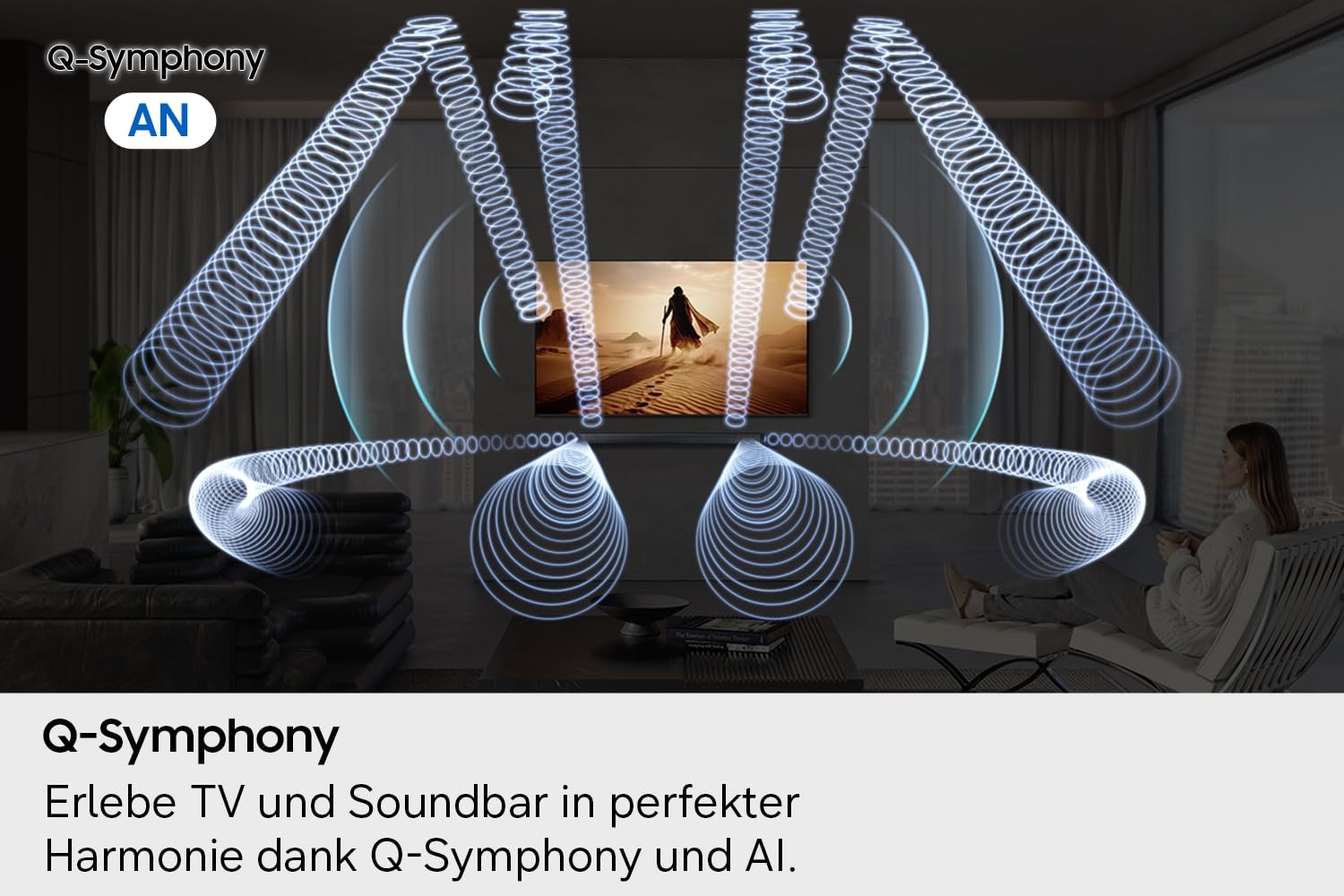 Samsung HW-Q610GH / Q600H Q-Series 3.1.2-Kanal Surround-Soundbar für TVs, Kabelloser 6.5"-Dual-Subwoofer, Kabelloses Dolby Atmos, Q-Symphony, Game Mode Pro für 3D-Gaming-Sound, Alexa