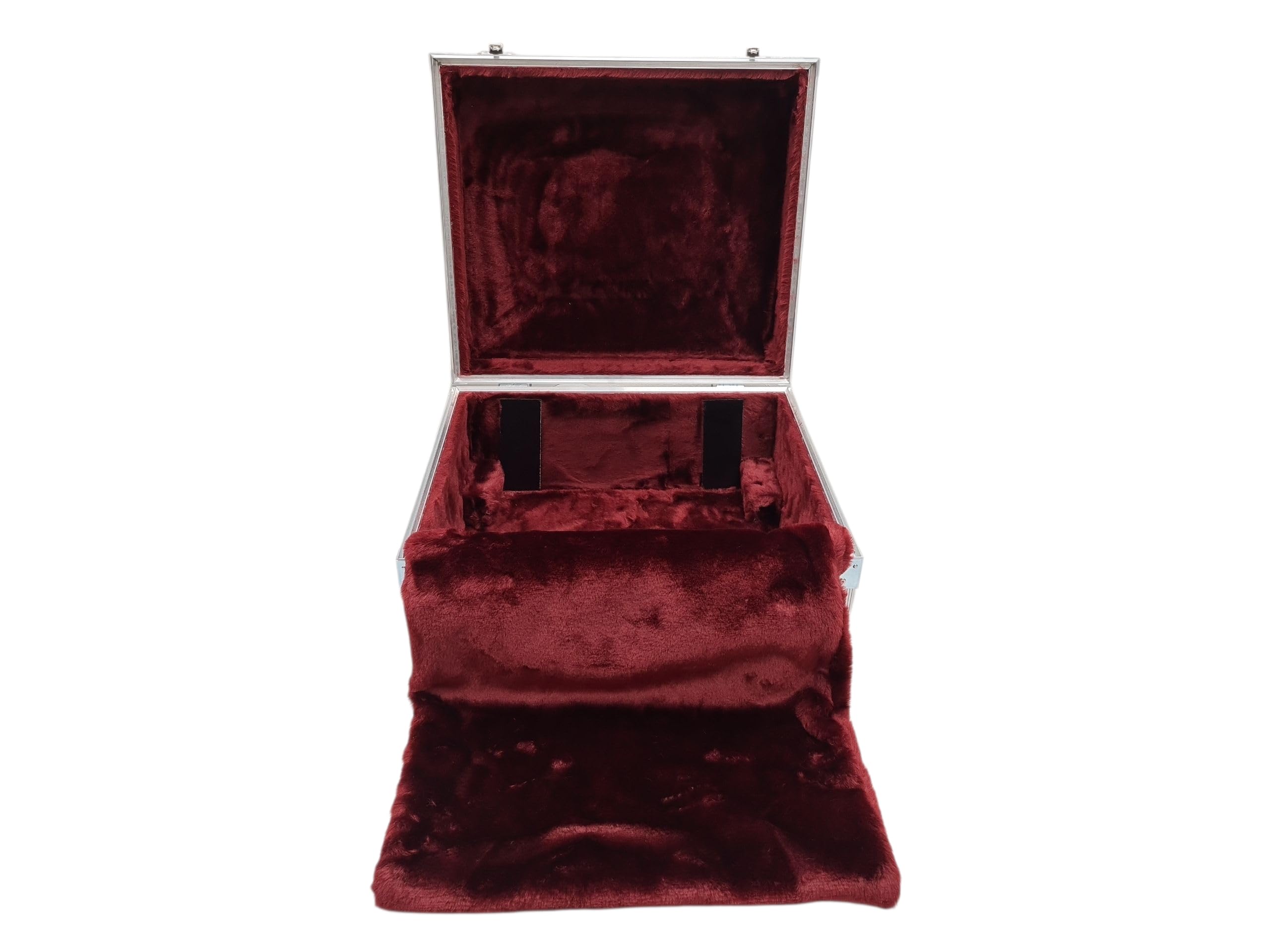 Generisch Luxus Flightcase für Steirische Harmonika 4-reihig – Hochwertiger Koffer aus Bergfichte mit Aluverstärkung, Metallschutzecken, weinrotem Plüsch, abschließbar & robust für sicheren Transport