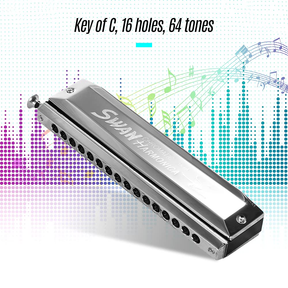 Amazon.co.jp: ハーモニカ SW-1664 16 穴クロマチックハーモニカ C