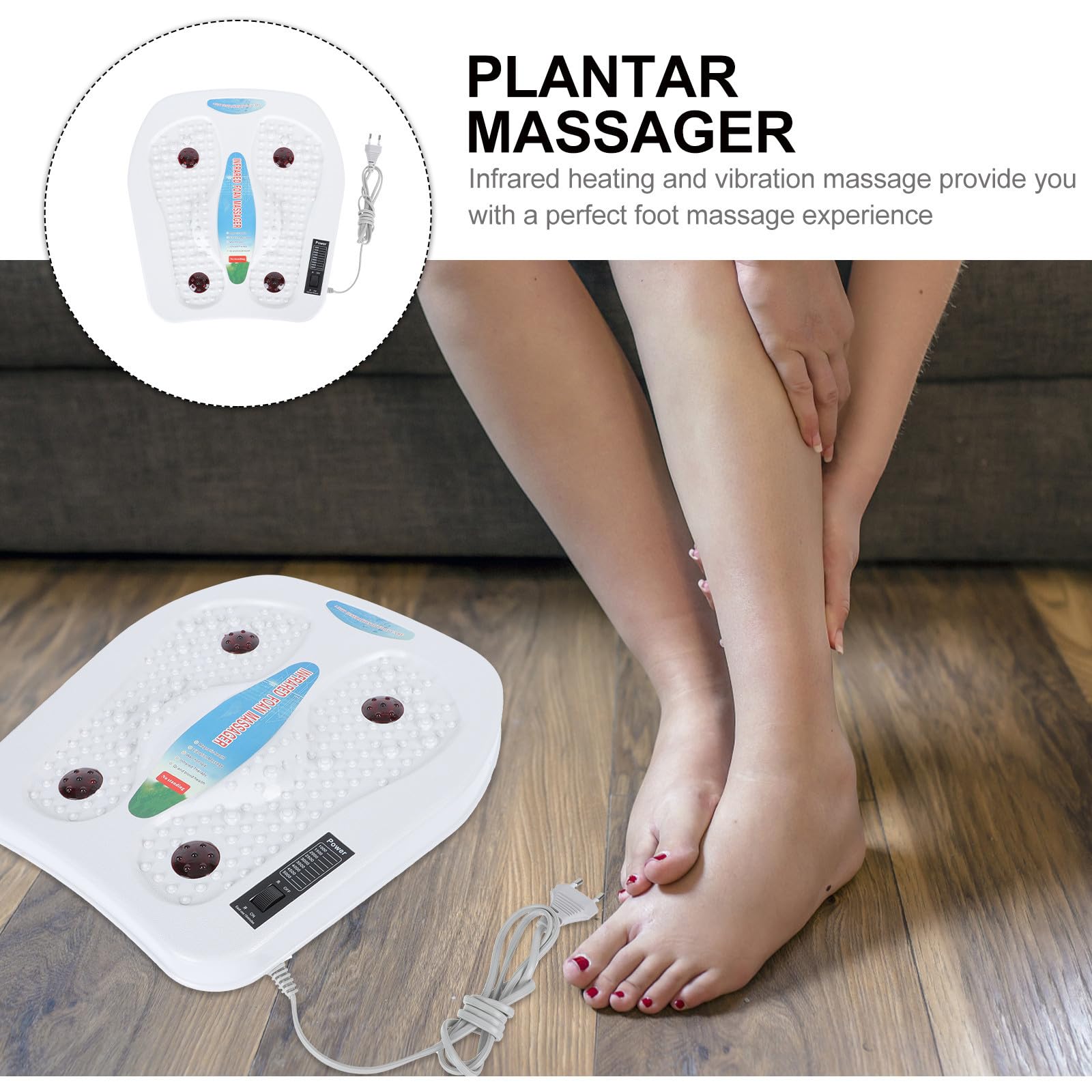 TOYANDONA Pies Eléctrico Ajustable y Enchufe Seguro, Fabricado en Abs, 220v 50hz para Terapia y Relajación Hogar