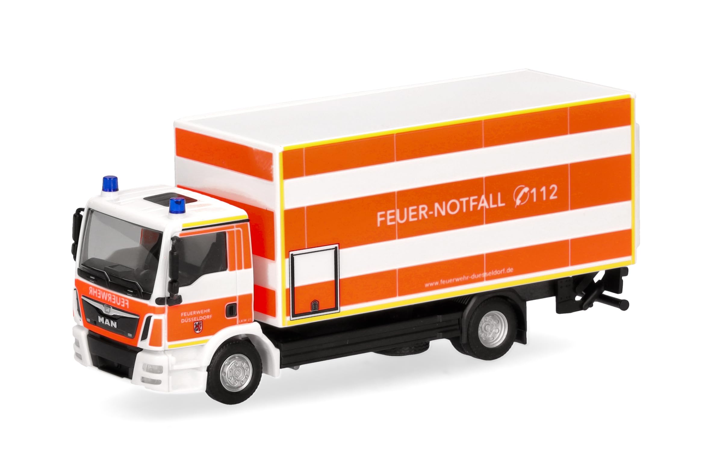 Herpa 098076 - 1/87 One Engineer Box Truck With Liftgate "" Fire Brigade