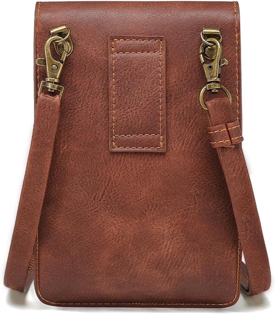 Larswon Renaissance Bag, Medieval Leather Belt Bag - Small Crossbody Bag, Cell Phone Pouch - Brown Fairy - Image 3