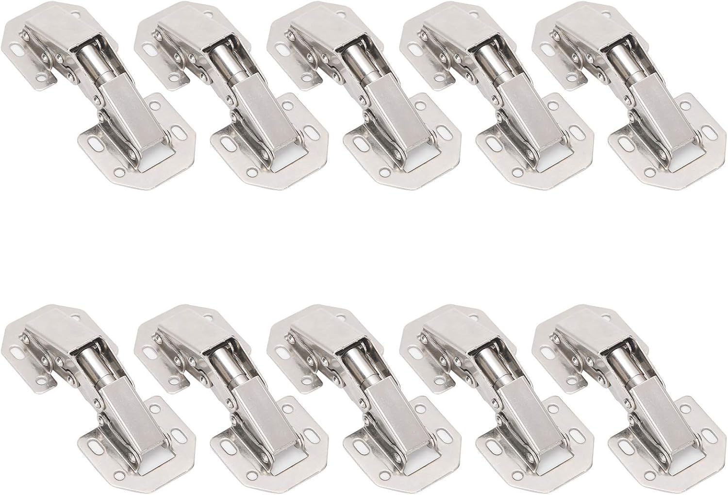 GLOGLOW Nan 10Pcs Cabinet Hinges, Cold Rolled Steel Soft Close Mechanism, Adjustable Bridge Hinges for Wardrobes and Cabinets Door and Window Hardware and Locks (Thickened 3-inch pin pin Hinge)