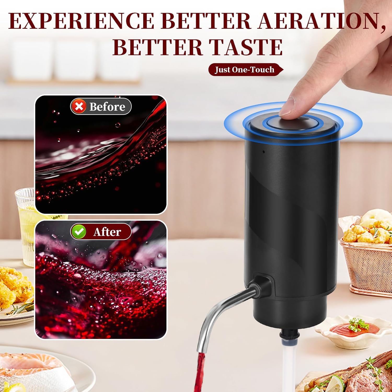 Rechargeable Electric Wine Gift Set - Wine Opener, Wine Aerator, Foil Cutter and Vacuum Stoppers for Home Bar and Outdoor Parties, Wine Lovers Gift for Men Women - Christmas, Birthday, Holidays