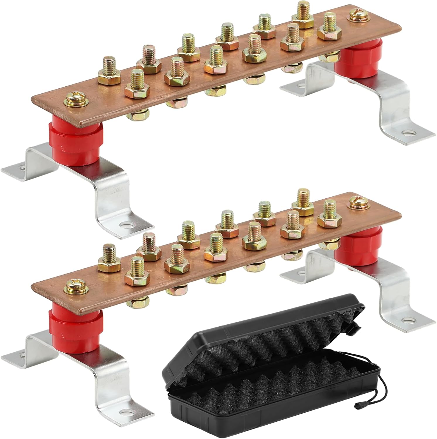 yeesport Copper Ground Bar Kit, Wallmounted Copper Ground Busbar with