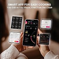 Vista 7 de Termómetro inalámbrico de carne con temporizador inteligente y alertas de APP, termómetro para parrilla de alimentos Bluetooth de 244 m, 4 sondas