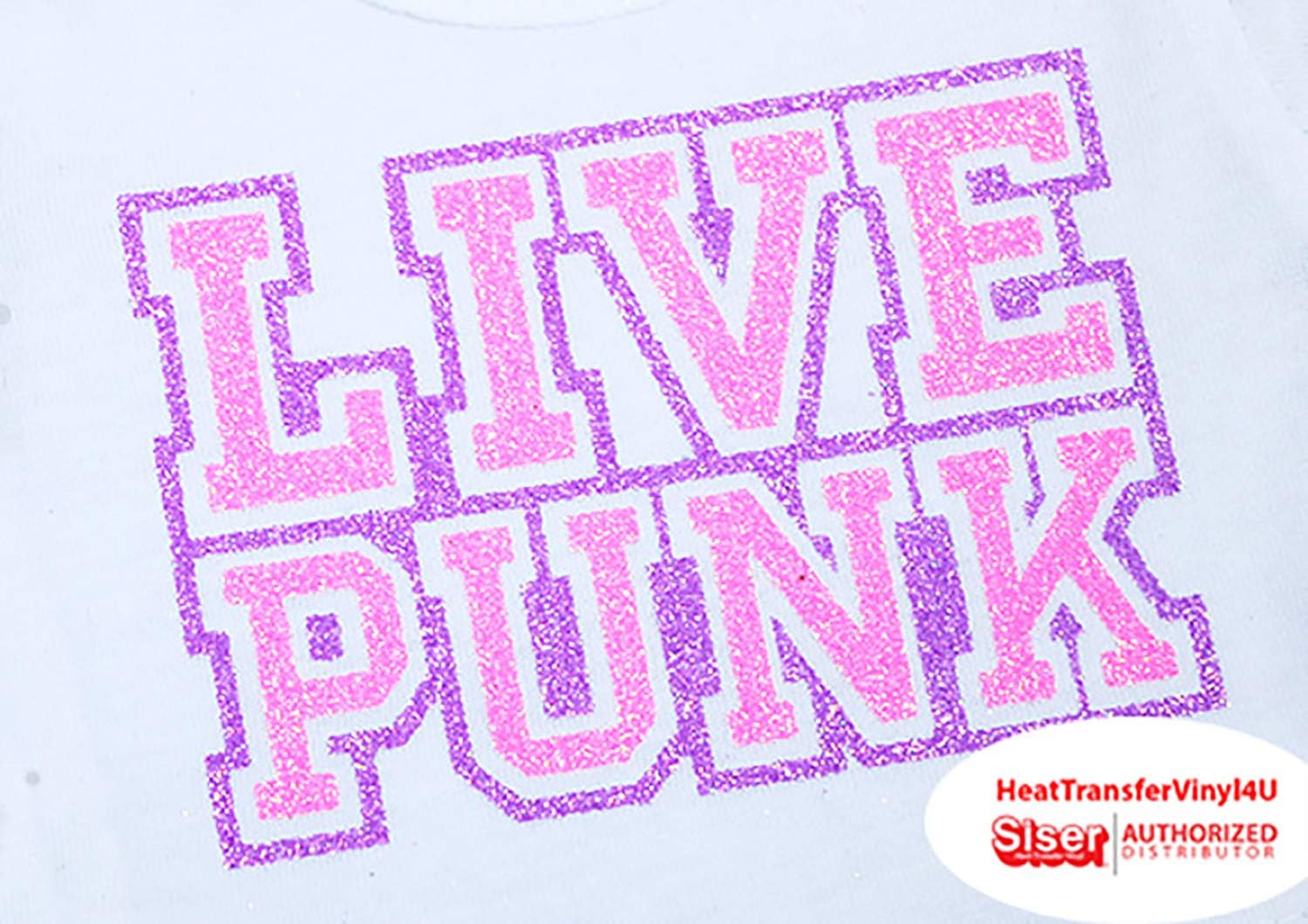 Siser Glitter Iron On Heat Transfer Vinyl 12 Inches (Actl. Size 11.8") (Flamingo Pink, 10 Yards)