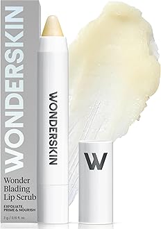 Wonderskin Lip Scrub - 3-in-1 Exfoliator & Moisturizer, Lip Exfoliator Scrub, Hydrating Balm for Soft, Nourished, Flake-Free Lips with One-Step Prep, 0.10oz