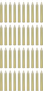 Mega Candles 40 pcs Unscented Gold Exquisite Mini Taper Spell Candles, 4 Inch Tall x 1/2 Inch Diameter, Magic Chimes, Enchantment, Casting Rituals, Witchcraft, Wiccan, Altar, Metaphysical