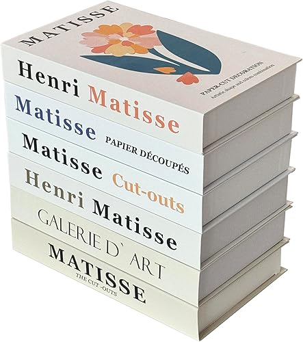 ifreeside Libro decorativo de habitación pastel danés, decoración estética, collage de pared de Matisse de los años 80, libro falso de arte bohemio