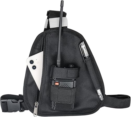 Miniatura 9 de Arnés de pecho de radio universal Chaleco táctico Chaleco militar de nylon chaleco pecho aparejo bolsa bolsa arnés táctico Walkie Talkie