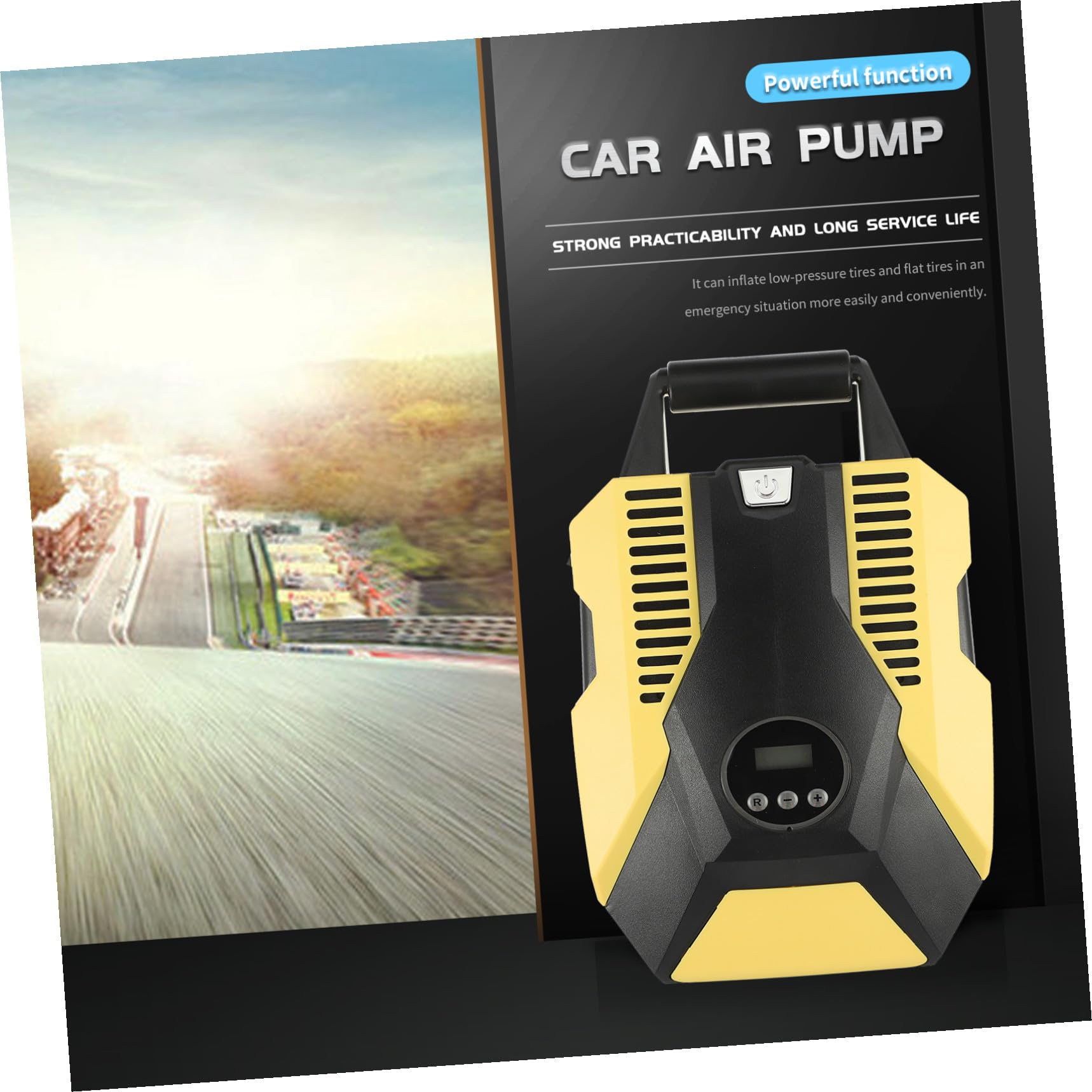 Amosfun Inflador Inteligente Portátil de Coche para Digital Neumáticos Material 12v con Bomba de Aire Automática y Pantalla Abs y Cobre, Presión Estable y Parada