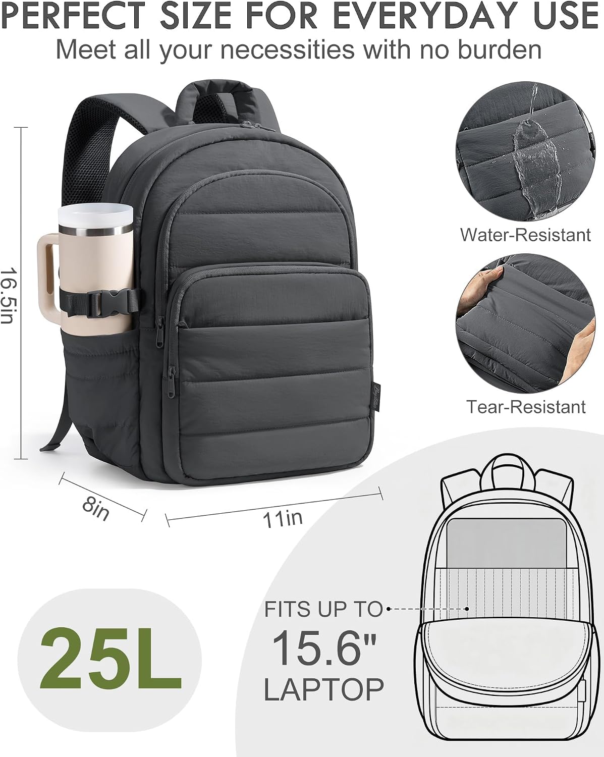 Bagstellar Laptop Backpack for Women, Lightweight College Travel Backpack image 2