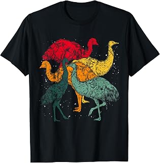 Emu Lover Flightless Bird Australian Animal Retro Emu T-Shirt