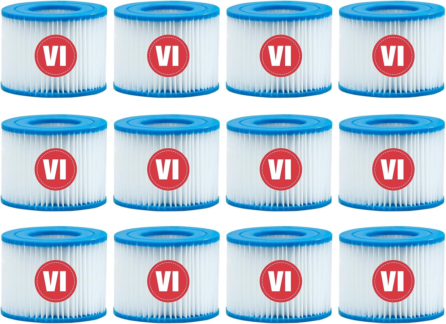 Type VI spa Filter and hot tub Filter Replacement Cartridge for Inflatable hot tub Filters,Filters Cartridge for Swimming Pool (12 Pcs)