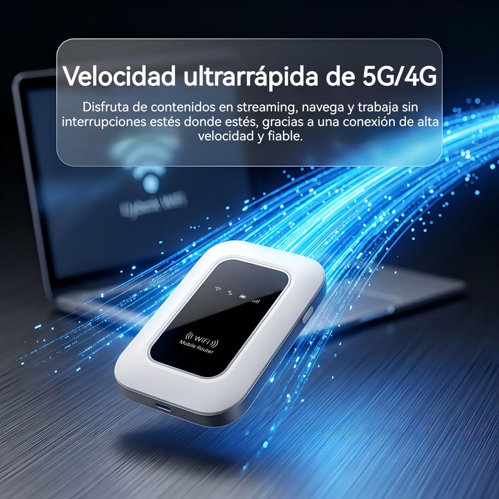 Router 5G Portátil con Ranura SIM Libre, Módem WiFi 6 para Tarjeta SIM 5G/4G+, Internet Móvil de Alta Velocidad 5G/4G+, Conexión para hasta 16 Dispositivos – Ideal para Viajes y Teletrabajo